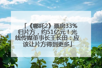 《哪吒2》票房33%归片方，约51亿元！光线传媒董事长王长田：应该让片方得到更多