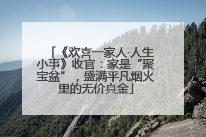 《欢喜一家人·人生小事》收官：家是“聚宝盆”，盛满平凡烟火里的无价真金
