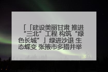 「建设美丽甘肃 推进“三北”工程 构筑“绿色长城”」绿进沙退 生态蝶变 张掖市多措并举加大防沙治沙力度
