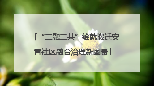 “三融三共”绘就搬迁安置社区融合治理新图景
