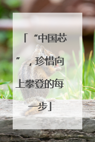 “中国芯”，珍惜向上攀登的每一步