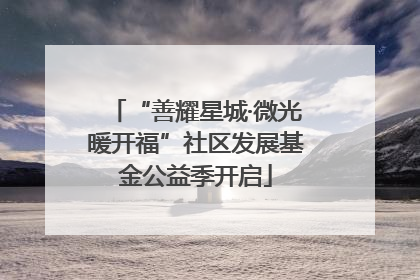 “善耀星城·微光暖开福”社区发展基金公益季开启
