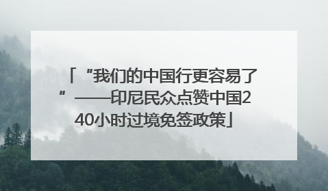 “我们的中国行更容易了”——印尼民众点赞中国240小时过境免签政策