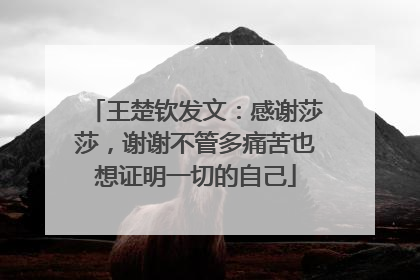 王楚钦发文：感谢莎莎，谢谢不管多痛苦也想证明一切的自己