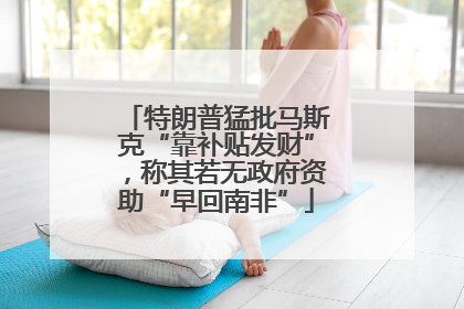 特朗普猛批马斯克“靠补贴发财”，称其若无政府资助“早回南非”