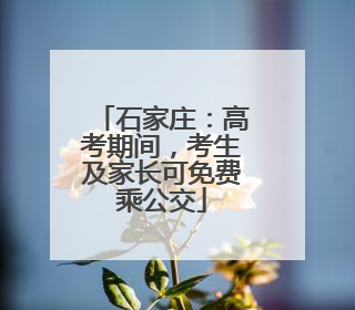 石家庄：高考期间，考生及家长可免费乘公交