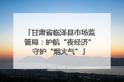 甘肃省临泽县市场监管局：护航“夜经济” 守护“烟火气”
