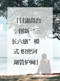 甘肃高台：创新“三长六链”模式 织密河湖管护网