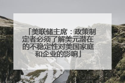 美联储主席：政策制定者必须了解美元潜在的不稳定性对美国家庭和企业的影响