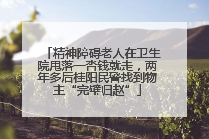 精神障碍老人在卫生院甩落一沓钱就走，两年多后桂阳民警找到物主“完璧归赵”
