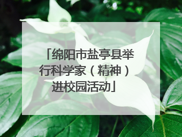 绵阳市盐亭县举行科学家（精神）进校园活动