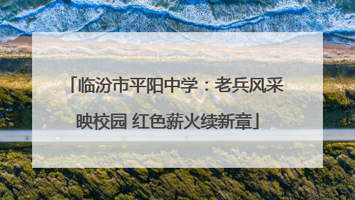 临汾市平阳中学：老兵风采映校园 红色薪火续新章