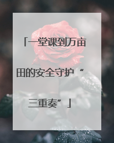 一堂课到万亩田的安全守护“三重奏”