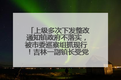 上级多次下发整改通知镇政府不落实，被市委巡察组抓现行！吉林一副镇长受党内警告处分