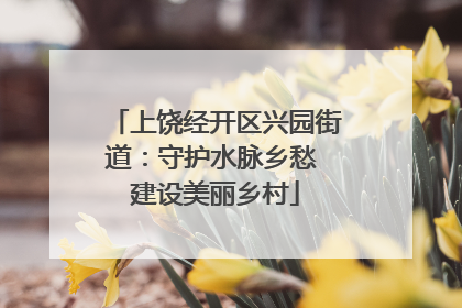 上饶经开区兴园街道：守护水脉乡愁 建设美丽乡村