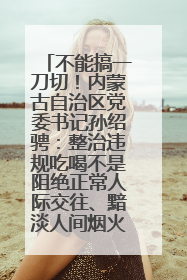 不能搞一刀切！内蒙古自治区党委书记孙绍骋：整治违规吃喝不是阻绝正常人际交往、黯淡人间烟火