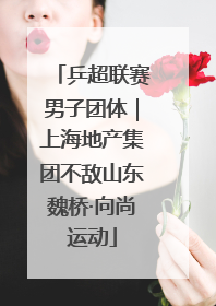 乒超联赛男子团体｜上海地产集团不敌山东魏桥·向尚运动