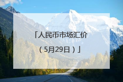 人民币市场汇价（5月29日）