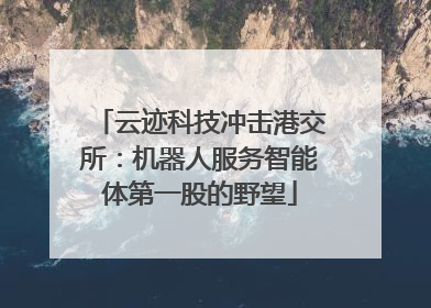 云迹科技冲击港交所：机器人服务智能体第一股的野望