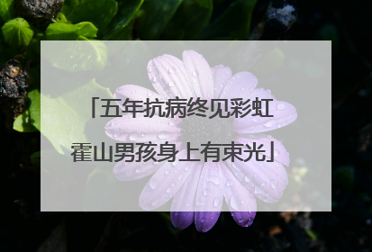 五年抗病终见彩虹 霍山男孩身上有束光