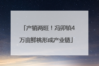产销两旺！冯卯镇4万亩鲜桃形成产业链