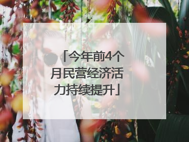 今年前4个月民营经济活力持续提升