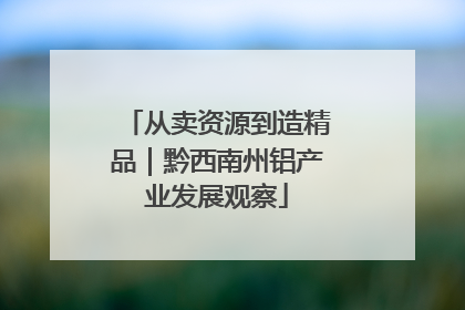从卖资源到造精品｜黔西南州铝产业发展观察