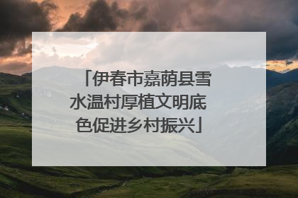 伊春市嘉荫县雪水温村厚植文明底色促进乡村振兴