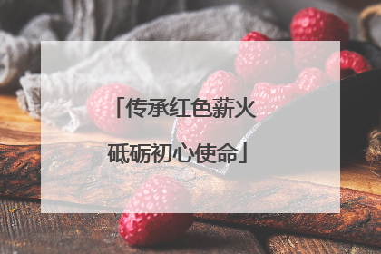 传承红色薪火 砥砺初心使命
