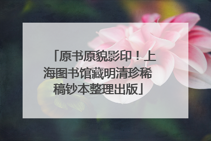 原书原貌影印！上海图书馆藏明清珍稀稿钞本整理出版