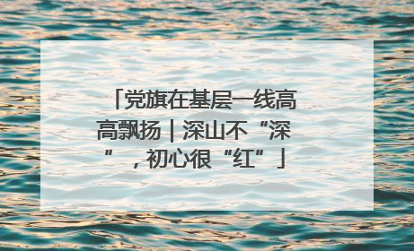 党旗在基层一线高高飘扬｜深山不“深”，初心很“红”