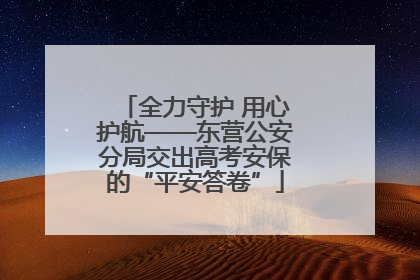 全力守护 用心护航——东营公安分局交出高考安保的“平安答卷”
