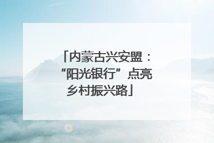内蒙古兴安盟：“阳光银行”点亮乡村振兴路