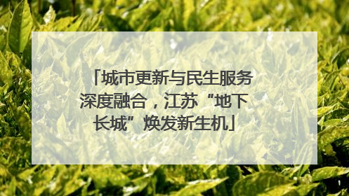 城市更新与民生服务深度融合，江苏“地下长城”焕发新生机