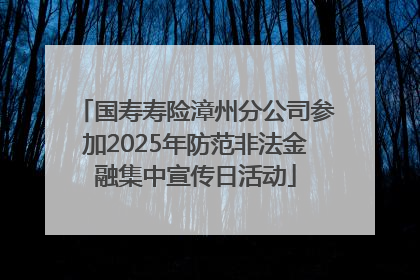 国寿寿险漳州分公司参加2025年防范非法金融集中宣传日活动