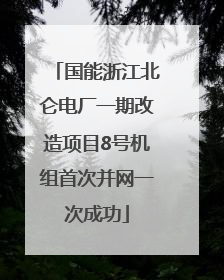 国能浙江北仑电厂一期改造项目8号机组首次并网一次成功
