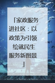 家政服务进社区：以政策为引领 绘就民生服务新图景