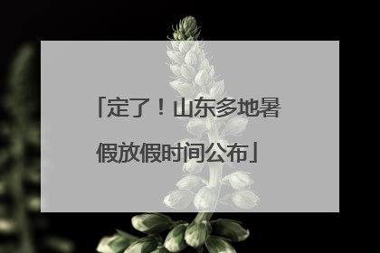 定了！山东多地暑假放假时间公布