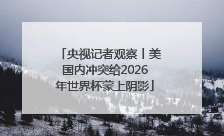 央视记者观察丨美国内冲突给2026年世界杯蒙上阴影