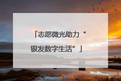 志愿微光助力“银发数字生活”