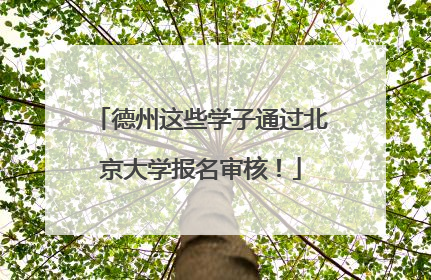 德州这些学子通过北京大学报名审核！