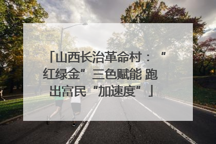 山西长治革命村：“红绿金”三色赋能 跑出富民“加速度”