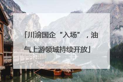 川渝国企“入场”，油气上游领域持续开放