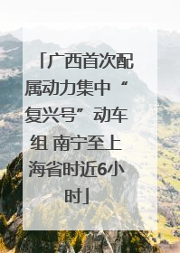 广西首次配属动力集中“复兴号”动车组 南宁至上海省时近6小时