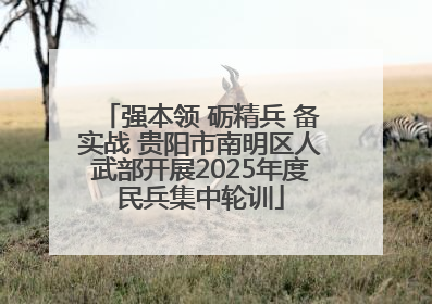 强本领 砺精兵 备实战 贵阳市南明区人武部开展2025年度民兵集中轮训