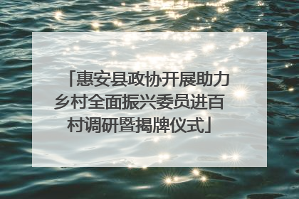惠安县政协开展助力乡村全面振兴委员进百村调研暨揭牌仪式