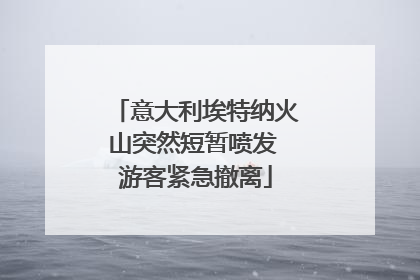 意大利埃特纳火山突然短暂喷发 游客紧急撤离
