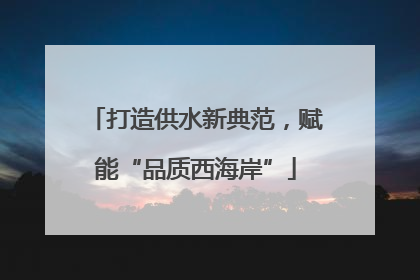 打造供水新典范，赋能“品质西海岸”