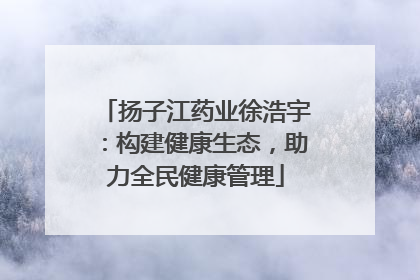 扬子江药业徐浩宇：构建健康生态，助力全民健康管理