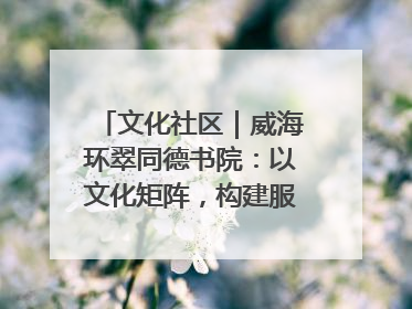 文化社区｜威海环翠同德书院：以文化矩阵，构建服务群众新场景
